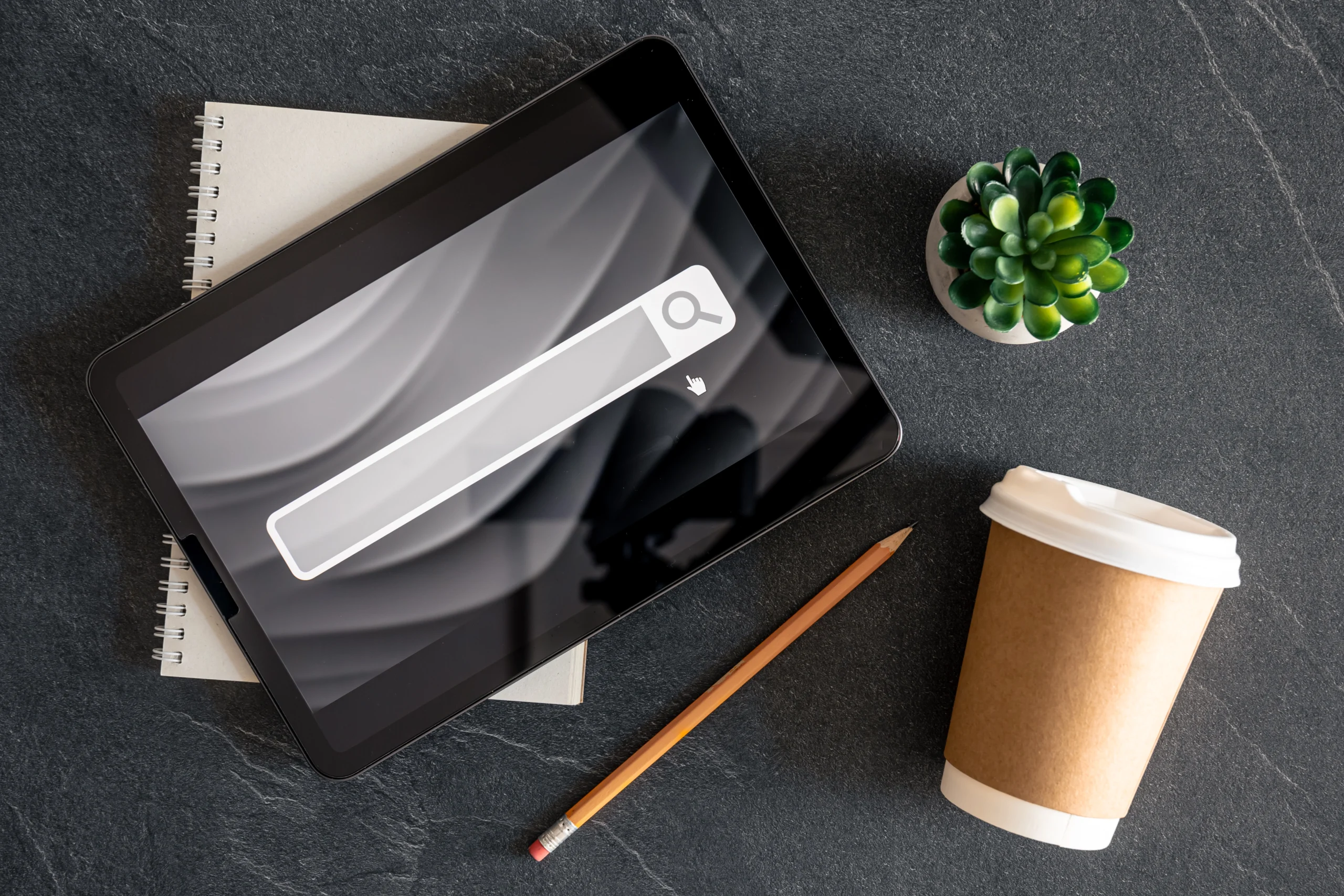 Tablet with search screen bar