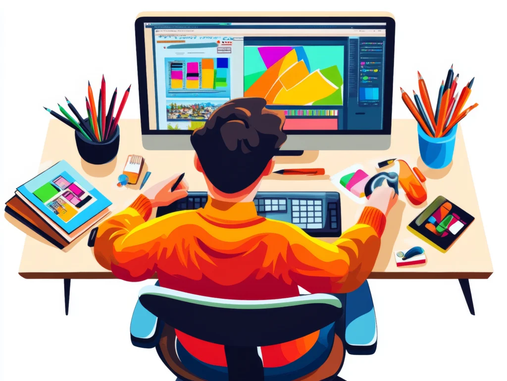 A working graphic designer