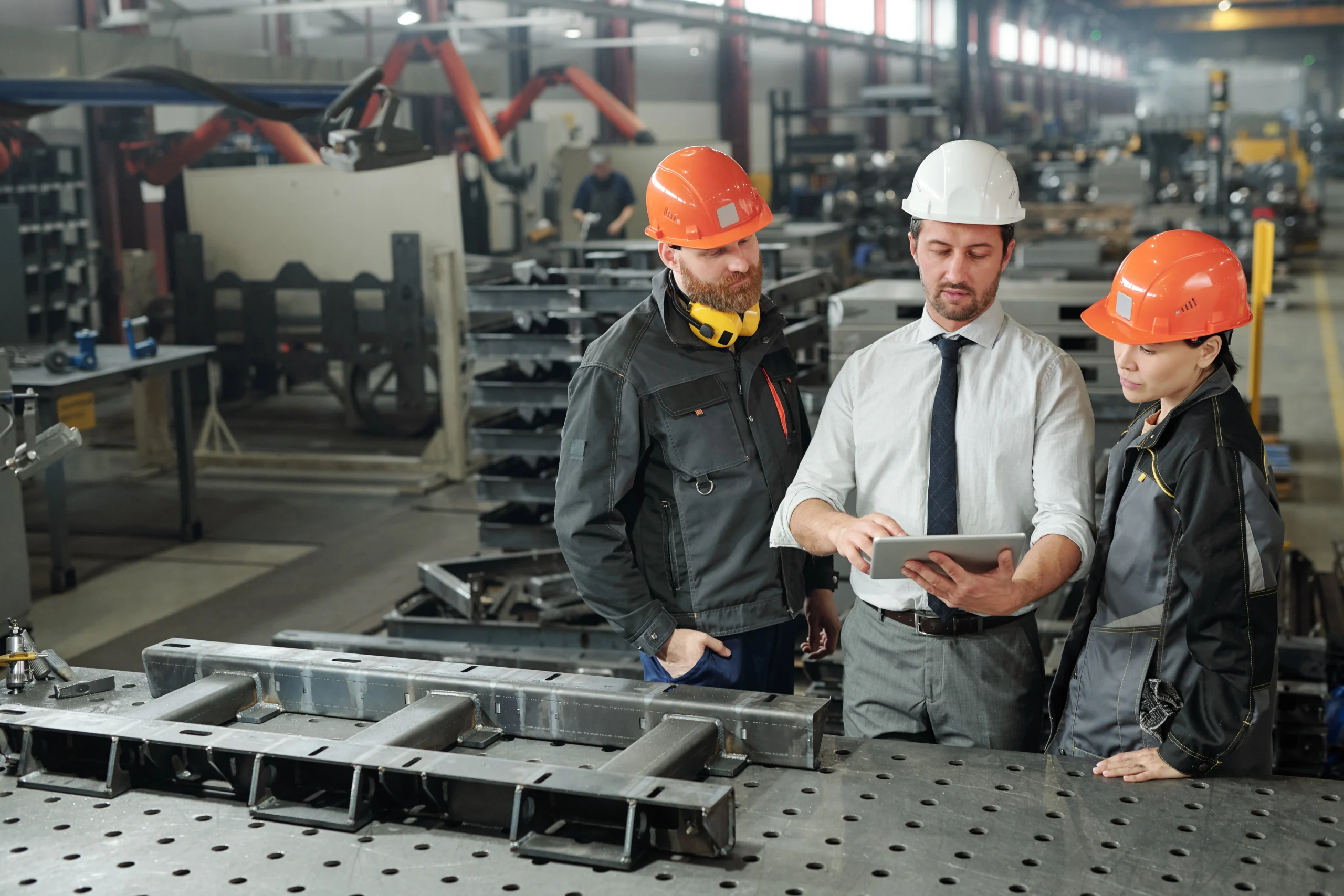Workers in a manufacturing factory