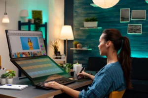 A working graphic designer