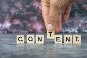 Content written with wooden blocks