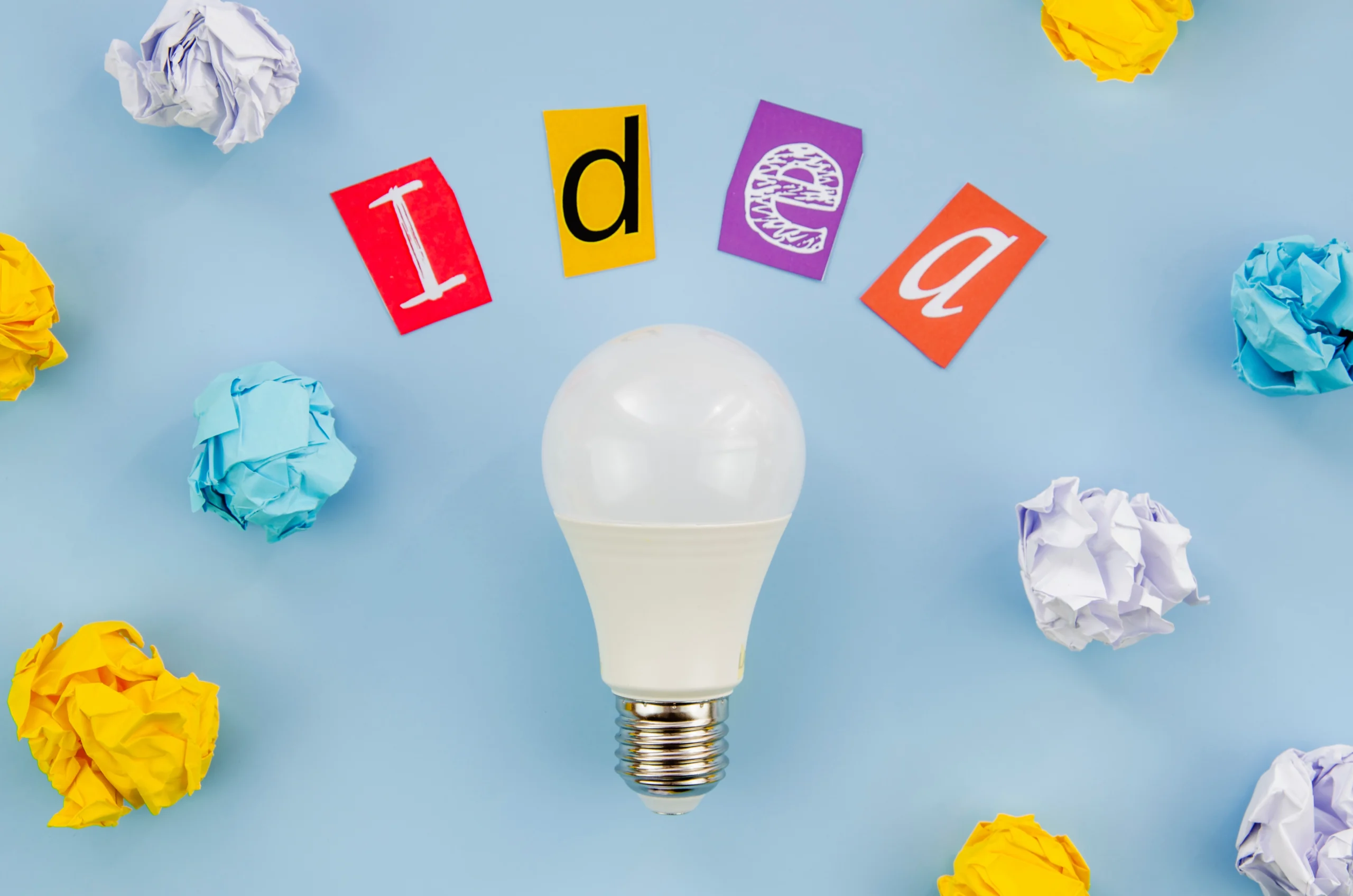 Light bulb with idea